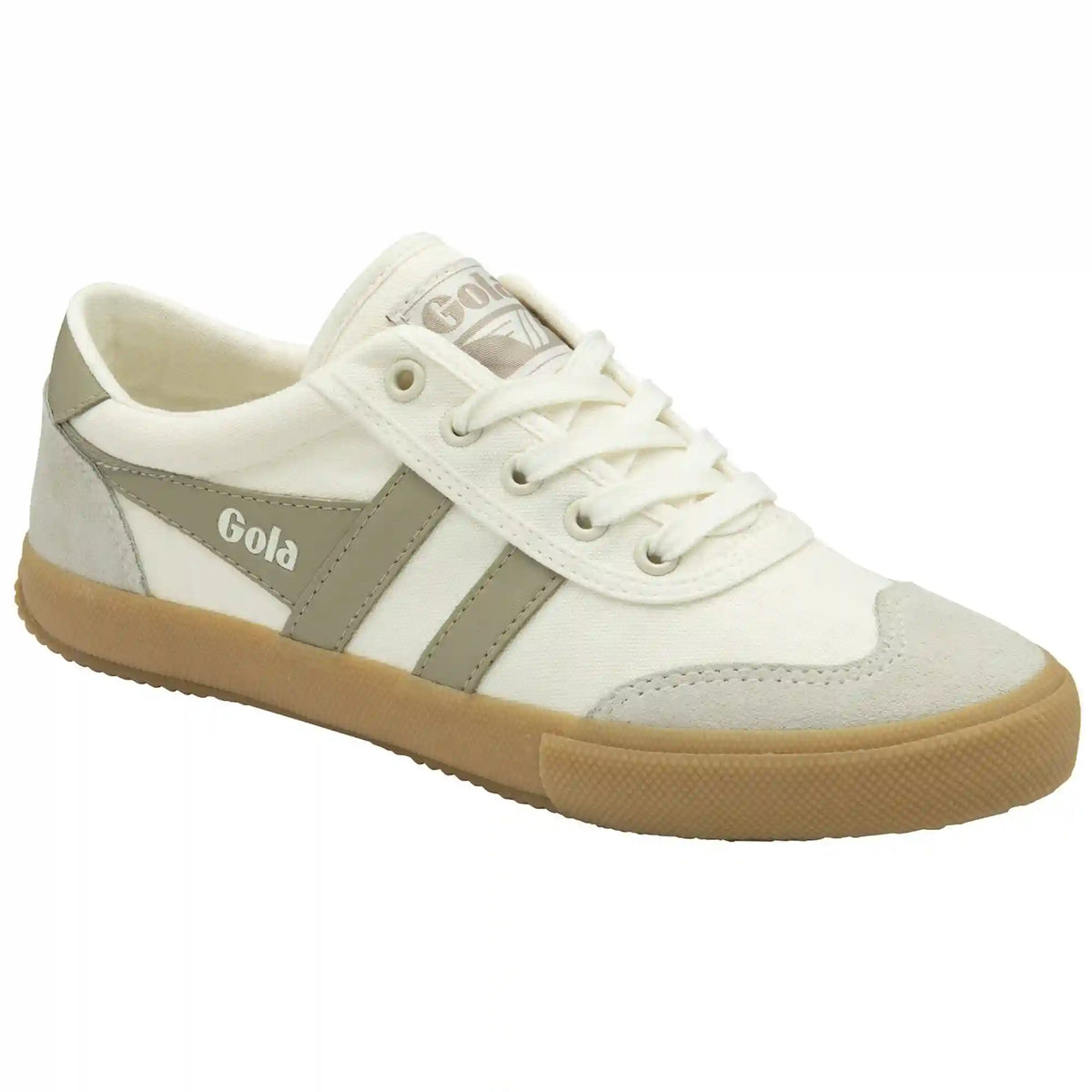 Gola Classics Women's Badminton Plimsoll Sneakers - Off White/Feather Grey/Gum