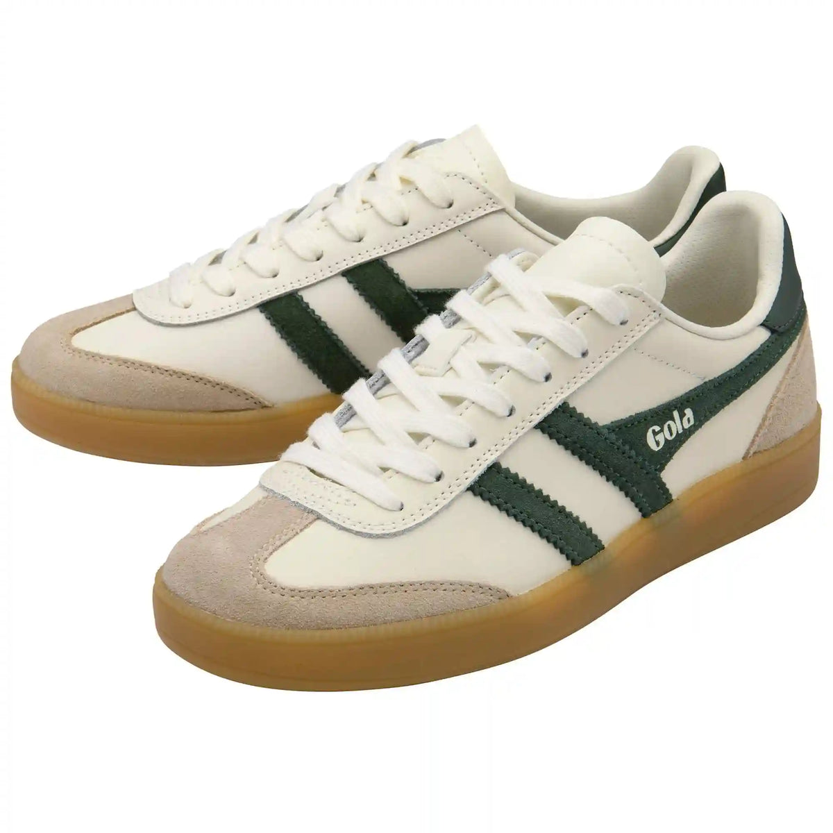 Gola Classics Women's Viper Leather Sneakers - Off White/Bone/Evergreen/Gum