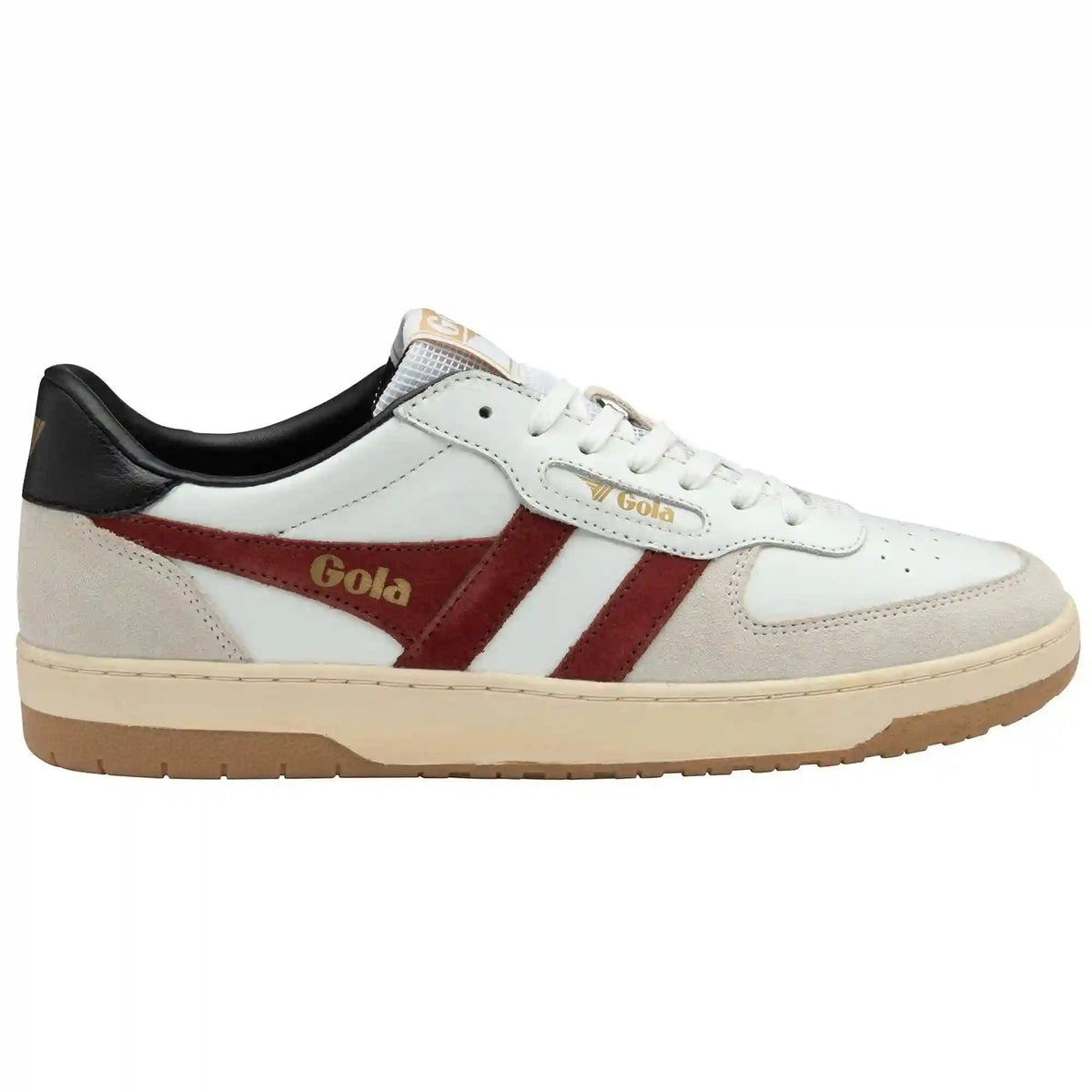 Gola Classics Men's Hawk Sneakers - White/Red Ochre/Black