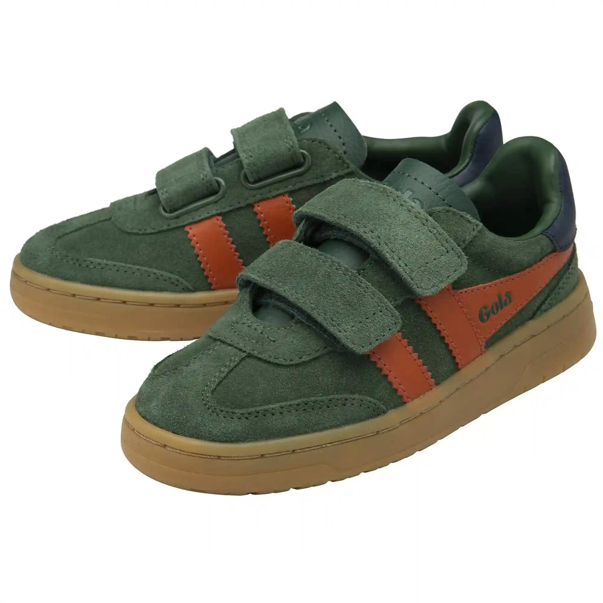 Gola Classics Kids' Viper Strap Sneakers - Evergreen/Moody Orange/Navy/Gum
