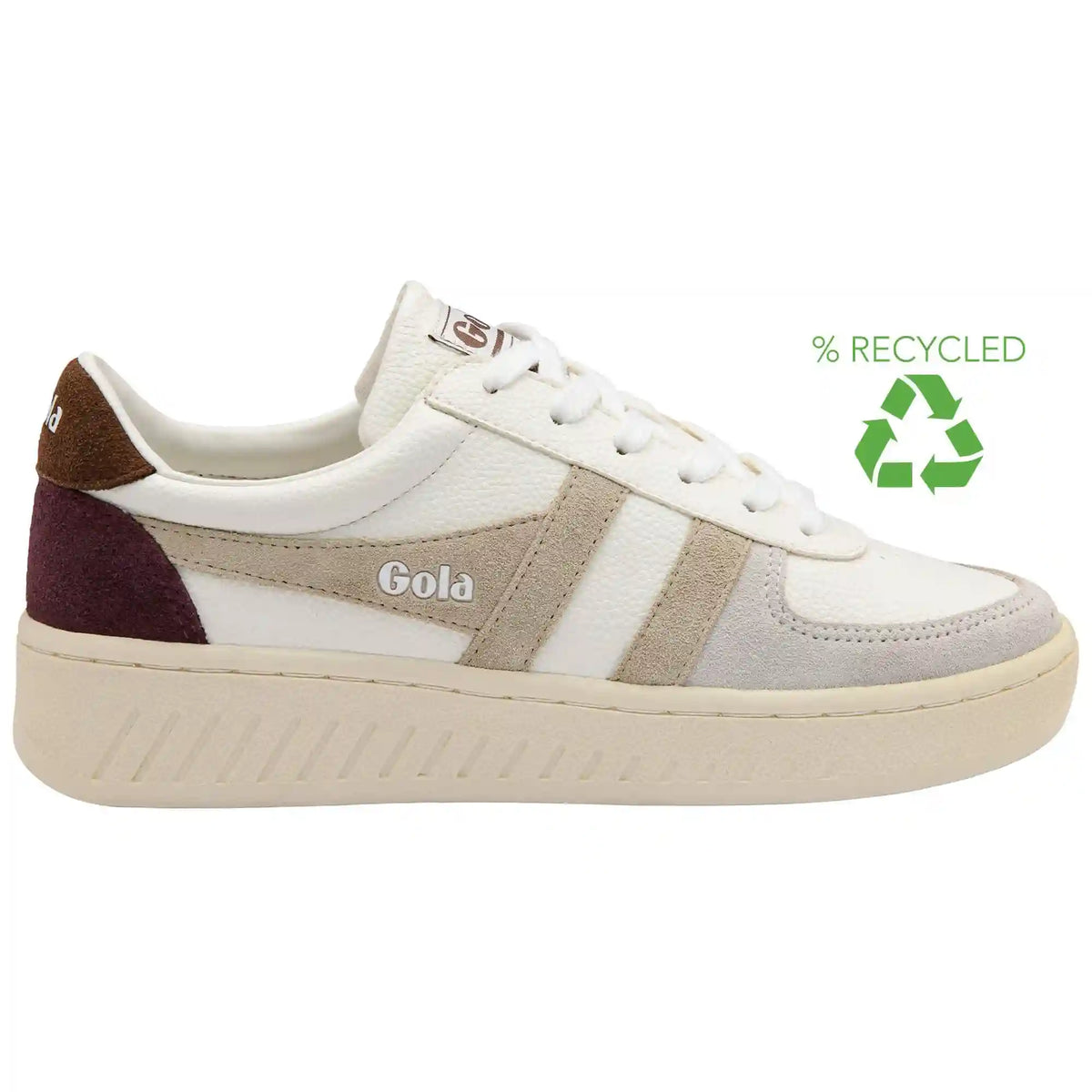 Gola Classics Women's Grandslam Trident Sneakers - White/Wheat/Dark Brown