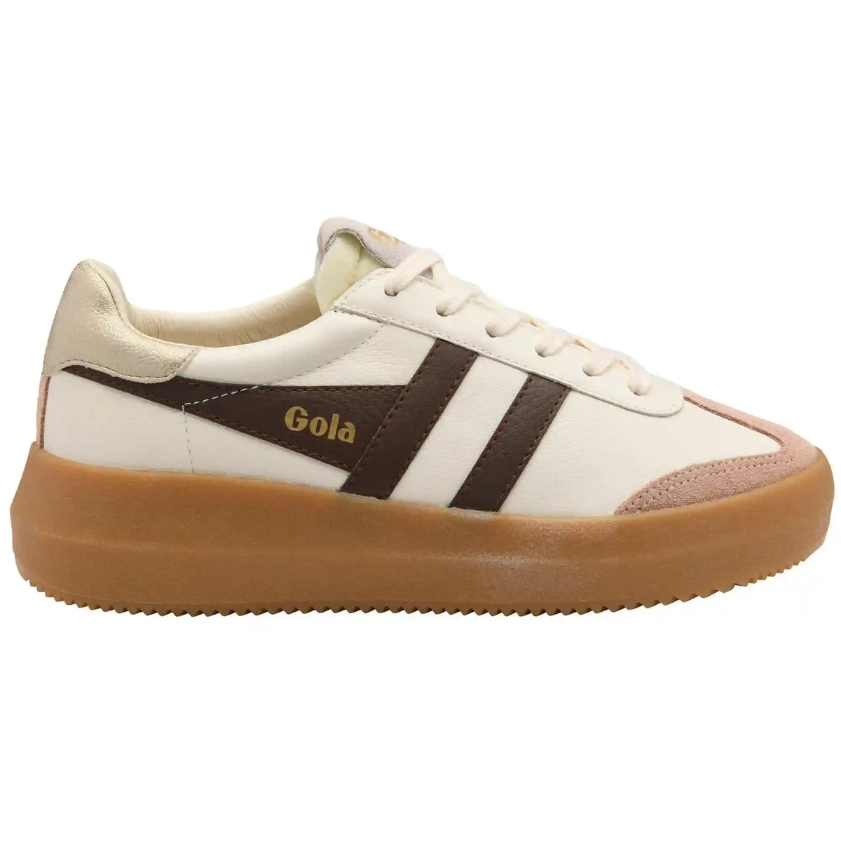 Gola Classics Women's Athena Leather Sneakers - Off White/Cameo/Root/Gold/Gum