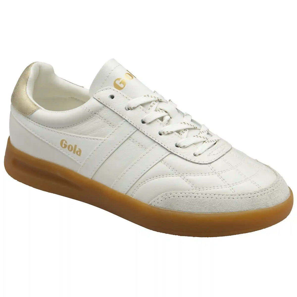 Gola Classics Women's Stadia Leather Sneakers - White/Gold/Gum