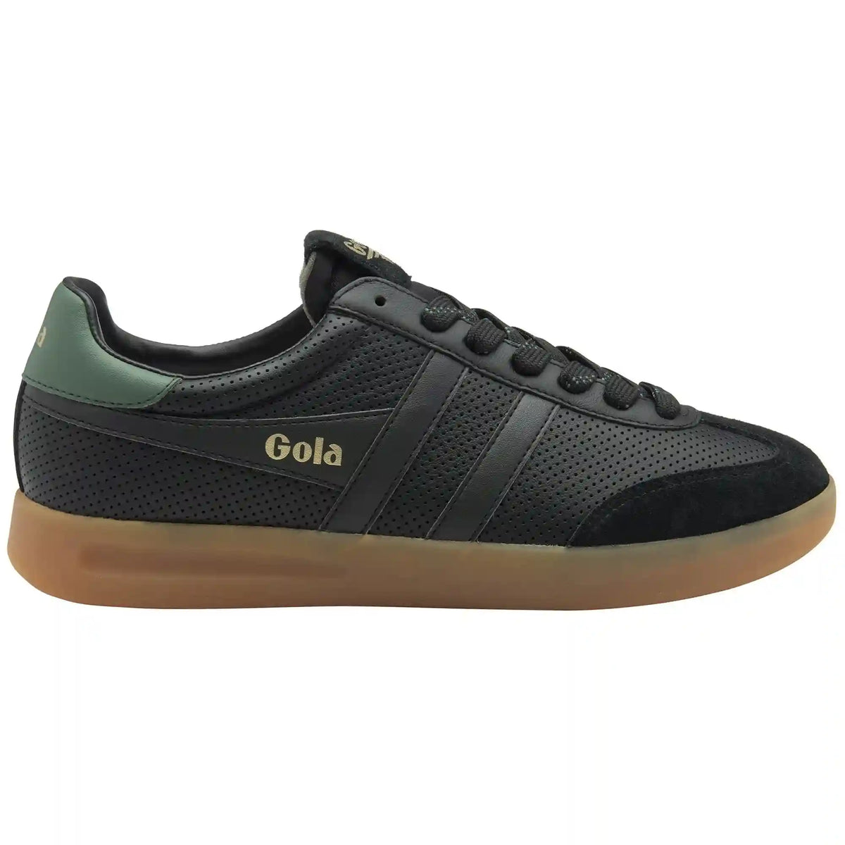 Gola Classics Men's Cyclone Leather '76 Sneakers - Black/Evergreen/Gum