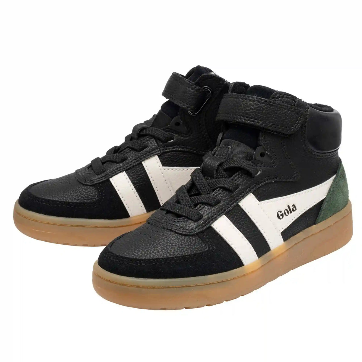 Gola Classics Kids' Talon Sneakers - Black/Off White/Evergreen/Gum