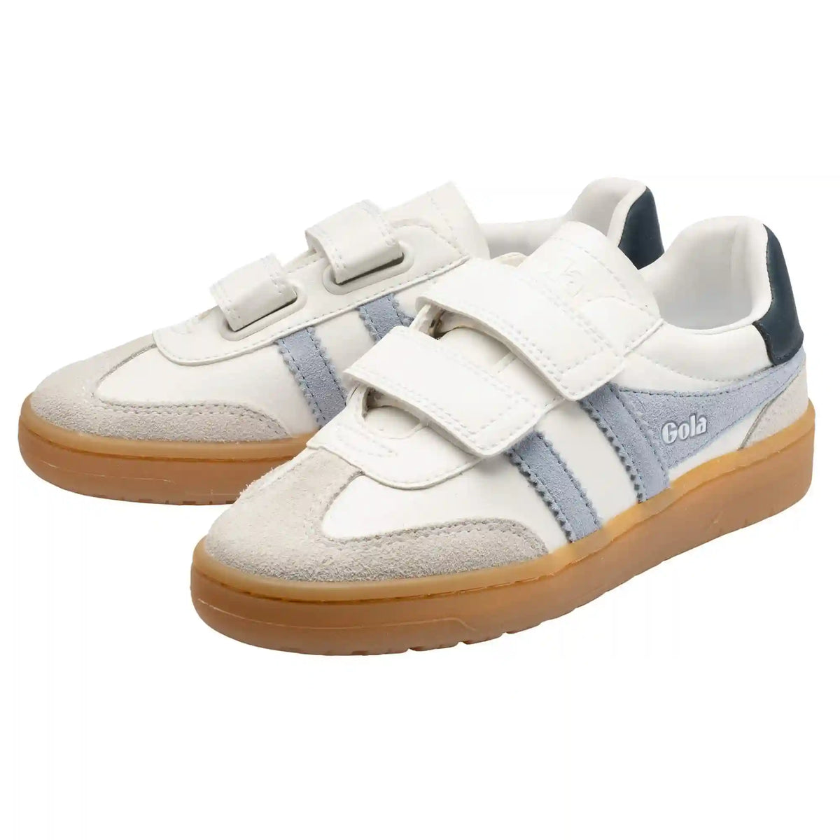 Gola Classics Kids' Viper Pure Strap Sneakers - White/Air/Navy/Gum