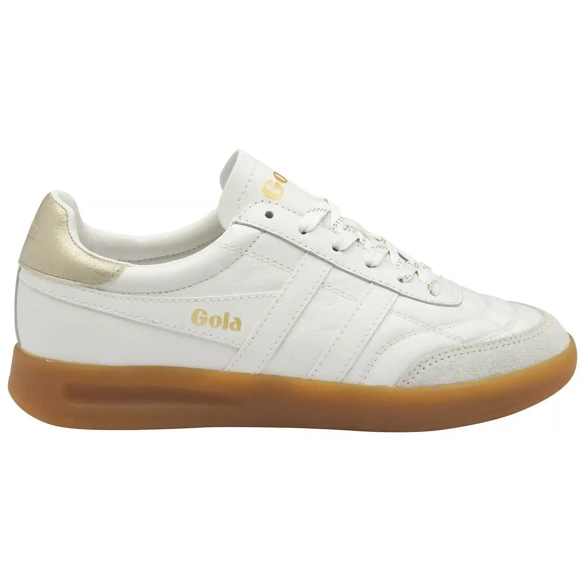 Gola Classics Women's Stadia Leather Sneakers - White/Gold/Gum