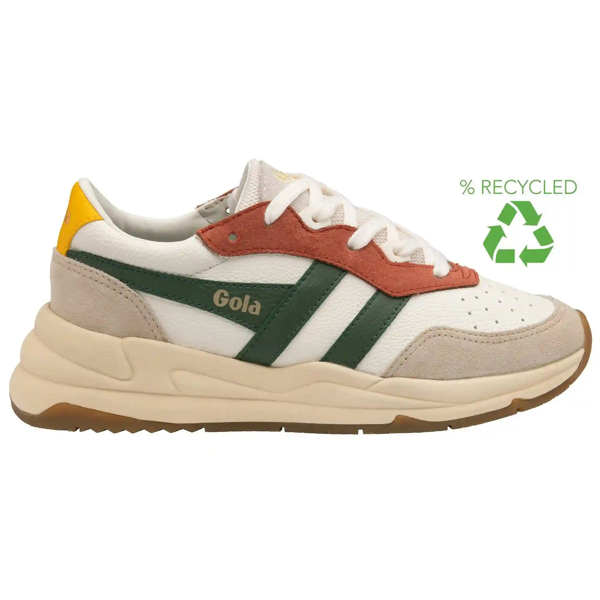 Gola Classics Men's Saturn Quadrant Sneakers - Off White/Wheat/Evergreen/Sun