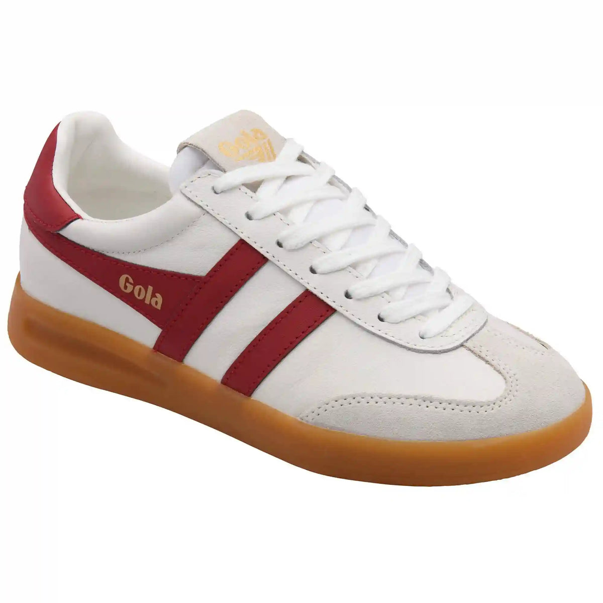 Gola Classics Women's Cyclone Leather Sneakers - White/Deep Red/Gum
